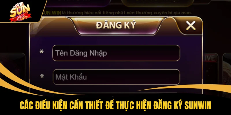 Đăng Ký SUNWIN 1 Các điều kiện cần thiết để thực hiện đăng ký SUNWIN